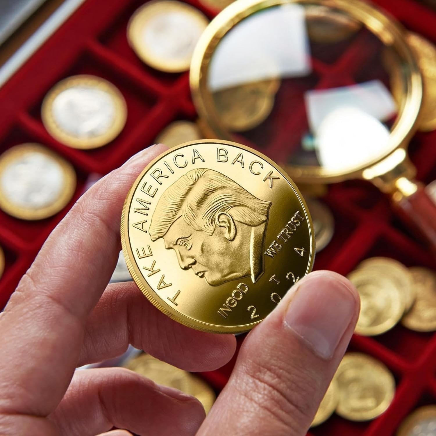 2024 President Donald Trump Commemorative Coin Take America Back Metal Coin Gold