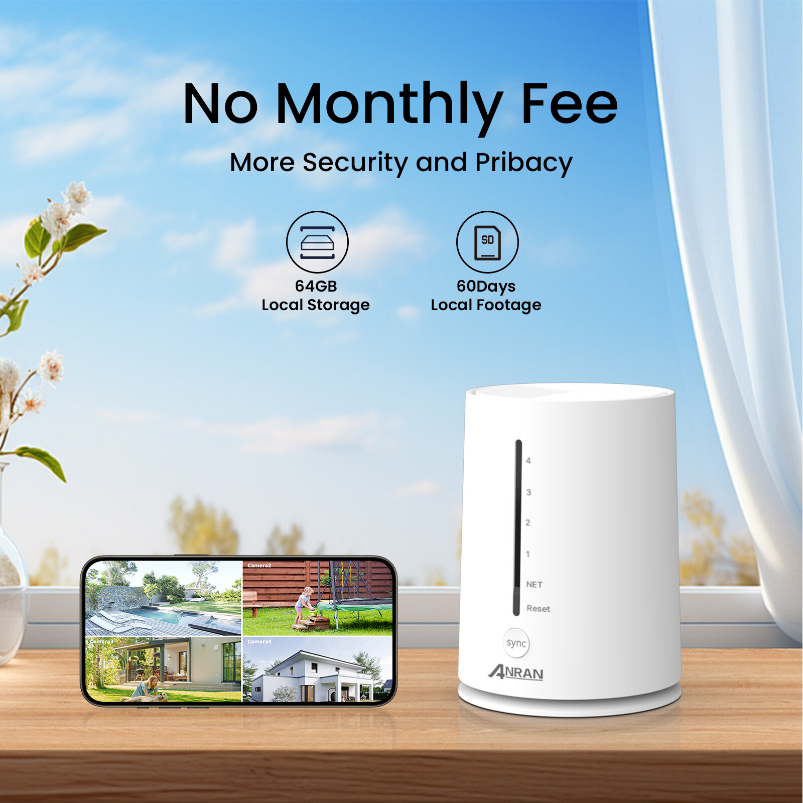 ANRAN Solar Battery Powered Wireless Security Camera System WiFi IP Outdoor Home