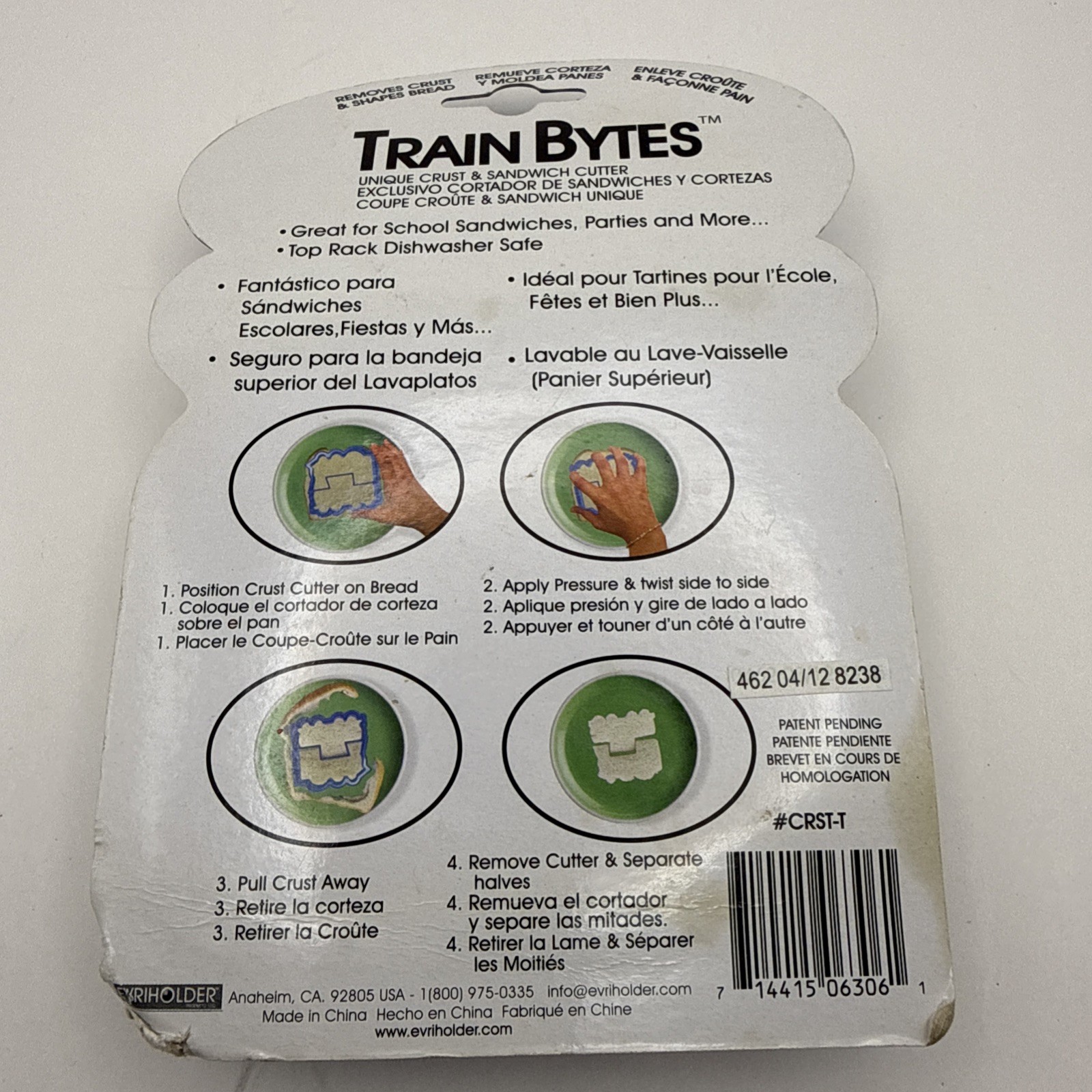 TRAIN BYTES Unique Crust & Sandwich Cutter New In Package