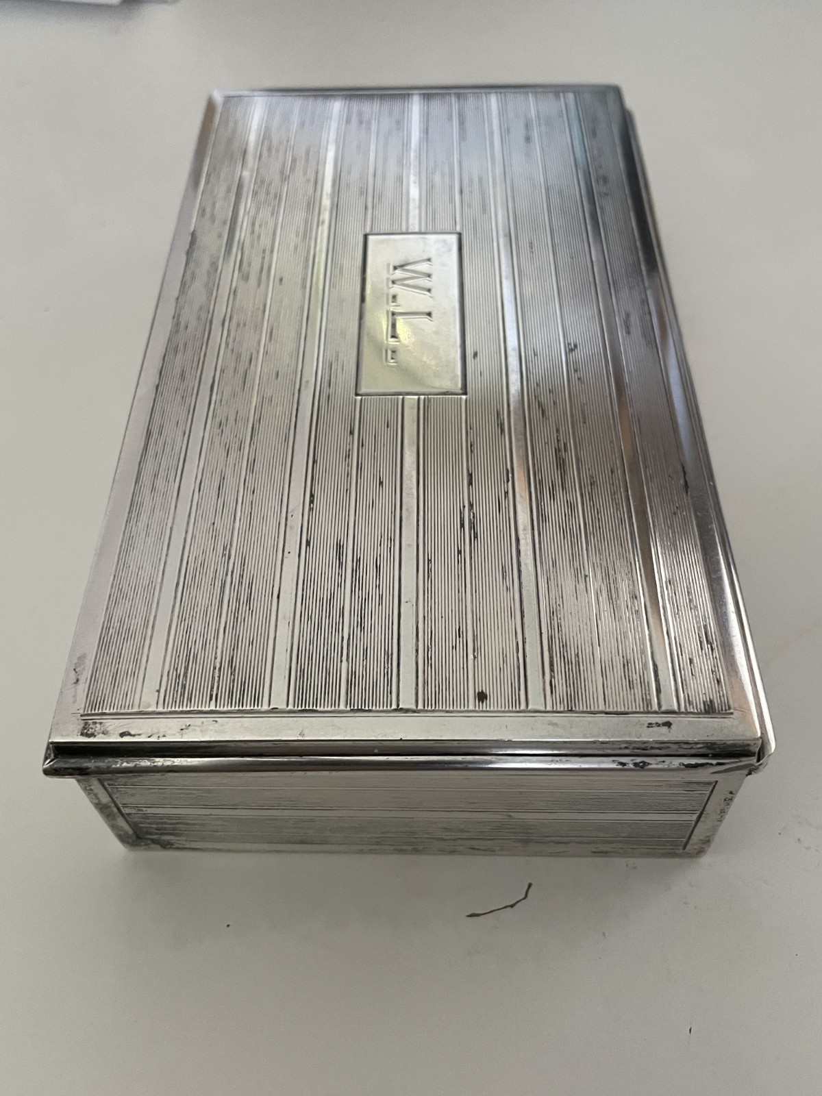 Ahrendt & Kautzman Sterling Silver Box c1920 Gilt Interior Wood Lined