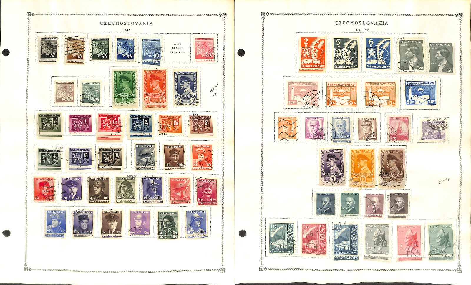 Czechoslovakia Stamp Collection on 50 Scott International Pages, 1918-1967 (BB)