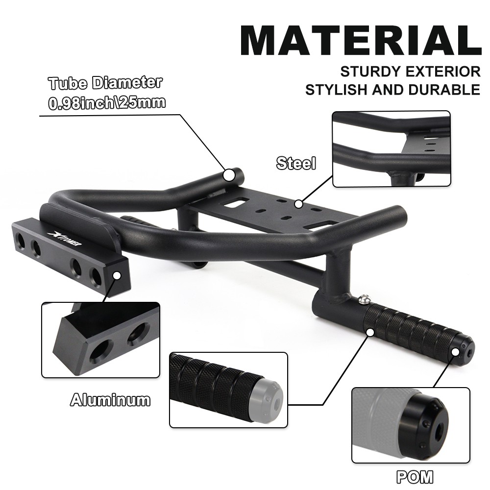 Sub Cage Pegs With Scrape Bar Stunt Parts Black Fit For Kawasaki Z125 2017-2024