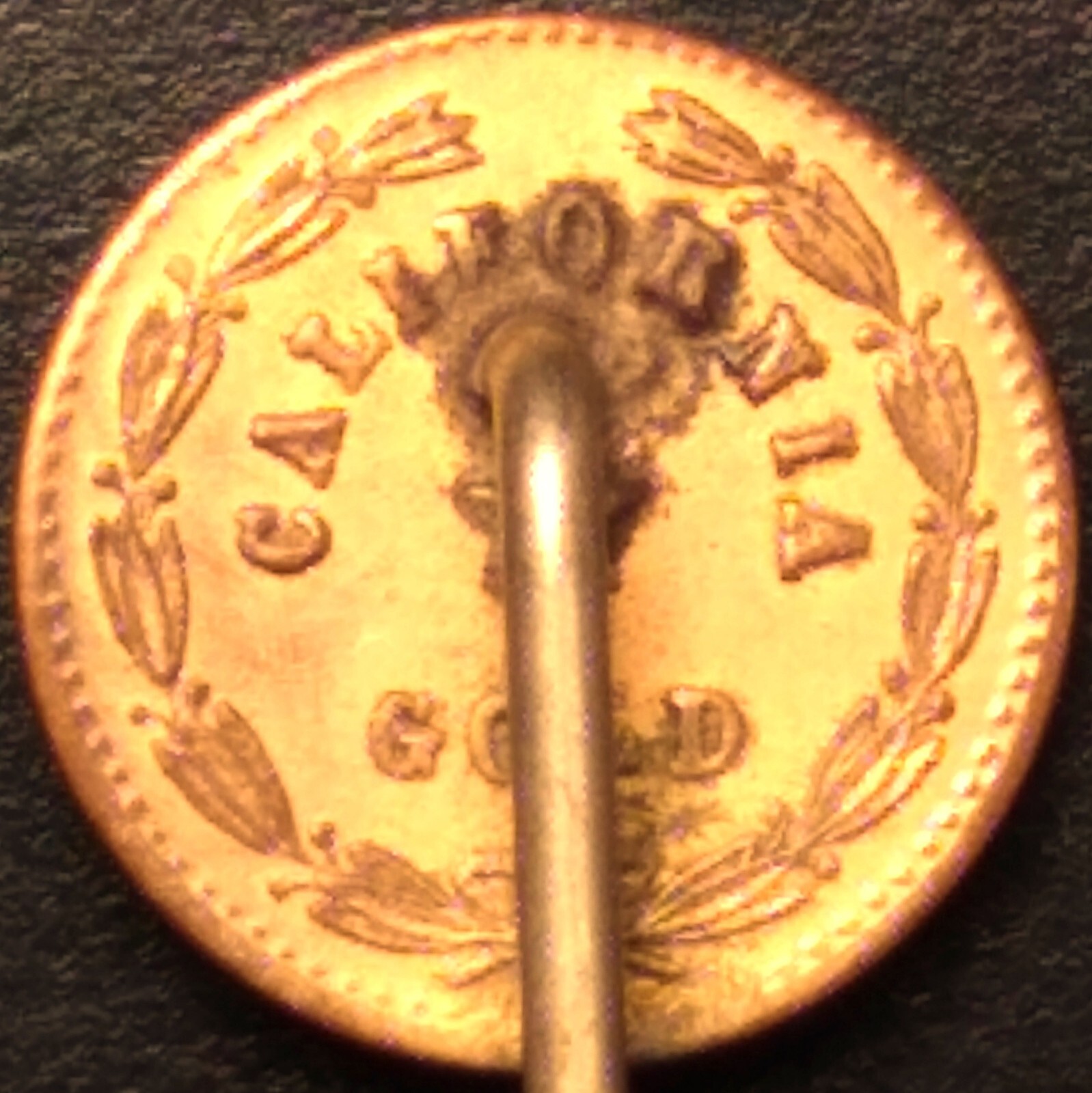 MULE? 1858 California Gold 1/2. Wreath 4a token/charm/ingot/bar/pin/exonumia/lot