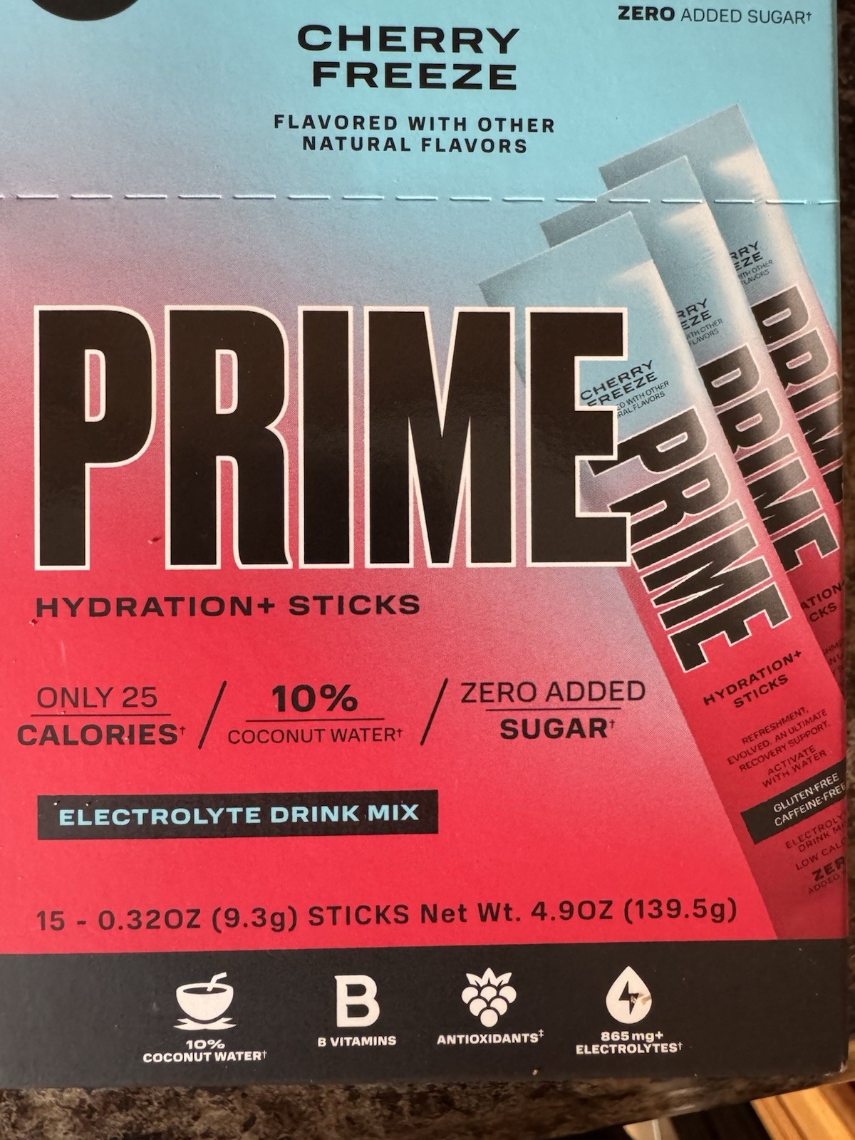 Prime Hydration 59 Sticks Cherry Freeze Zero Sugar Electrolyte Drink Mix 4/2026