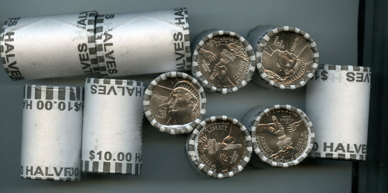 TEN!!!!!!2026 Semiquincentennial Denver Half Dollar ROLLS  (20EA) Unc  OBW X 10