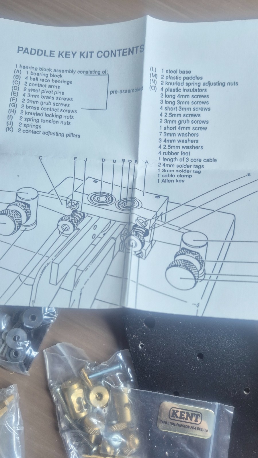 KENT Single Paddle Morse Key Kit, ICOM Australia, Brand New