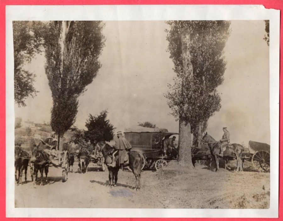 1914 British and French Supply Trains Northern France Original News Photo