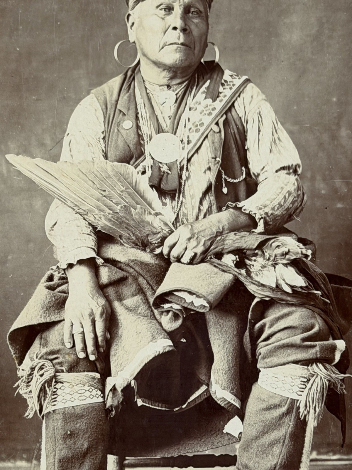 Vintage Native American Indian Portrait "Potawatomi Medicine Man Named Conapaka"