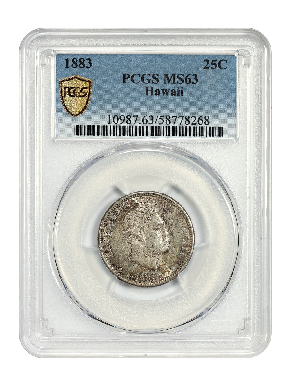 1883 25C Hawaii PCGS MS63 - Hawaii - Popular Hawaiian Quarter