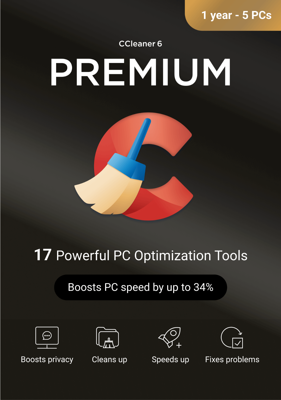 CCleaner Premium 5 PC / Geräte 1 Jahr (Defraggler | Recuva | Speccy | Kamo)