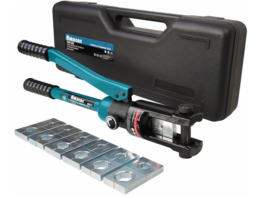 Prensa hidráulica industrial para terminales de cable 16T, 9 AWG-600 MCM con 13