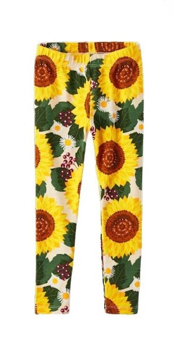 Gymboree Girls Sunflower Leggings Tee Set with Ponytail Ties