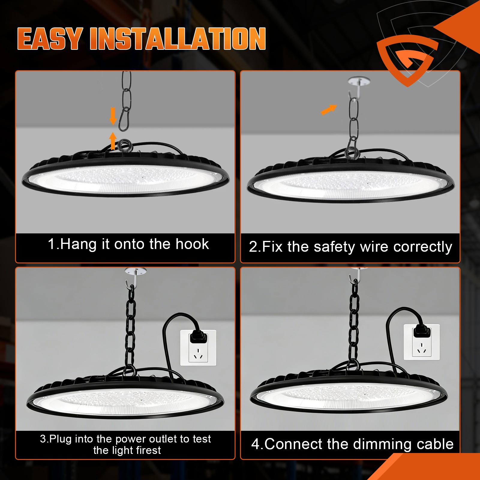 10-Pack 300W UFO LED High Bay Light Shop Industrial Commercial Factory Warehouse