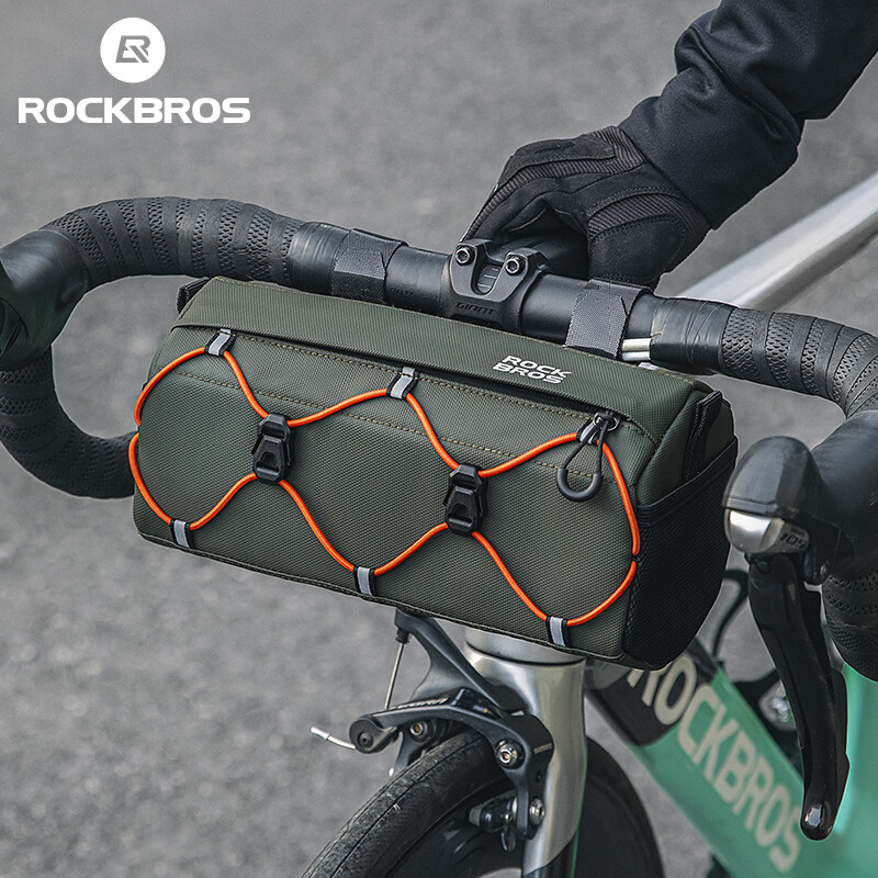 ROCKBROS Bike Front Handlebar Bag 2.2L Capacity Reflective Portable Storage Bag
