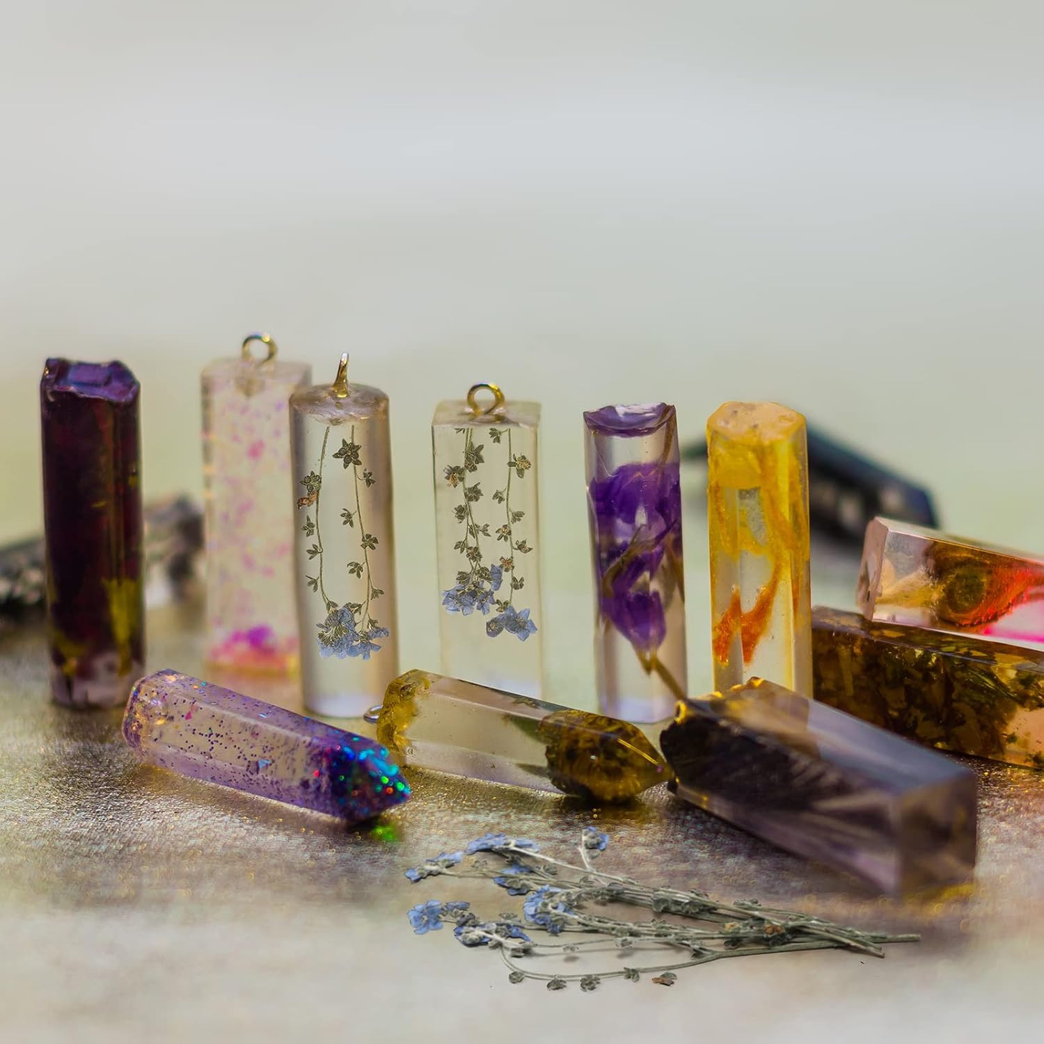 50 Pcs Natural Forget Me Not Pressed Dried Flowers Blue Don'T Forget Me Dried Fl