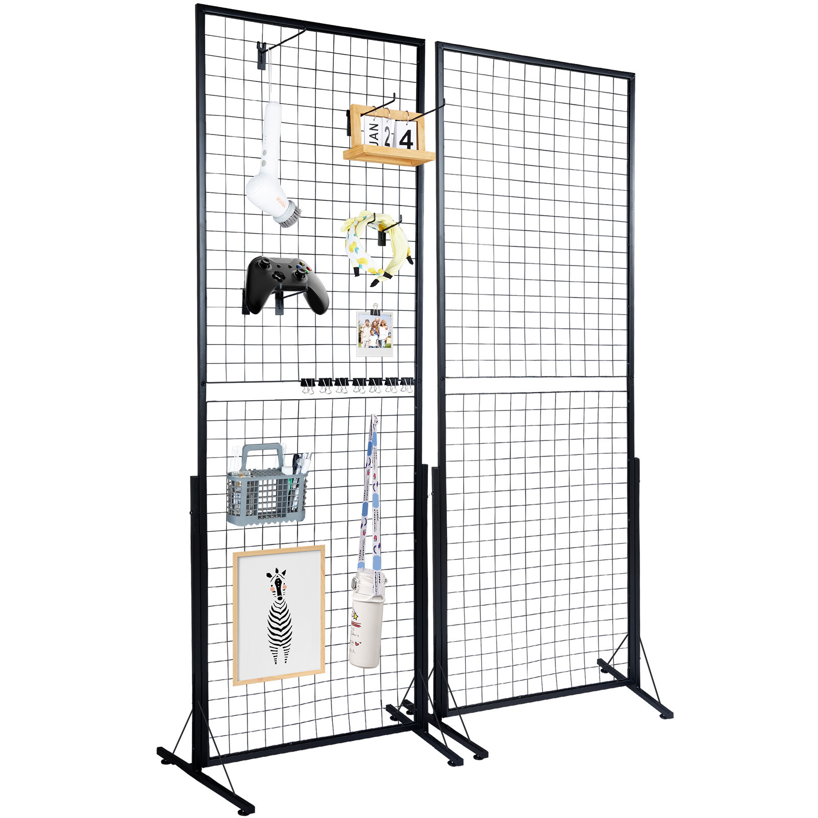 VEVOR 2' x 5.6' Grid Wall Panels Tower 2 Packs Wire Gridwall Display Racks