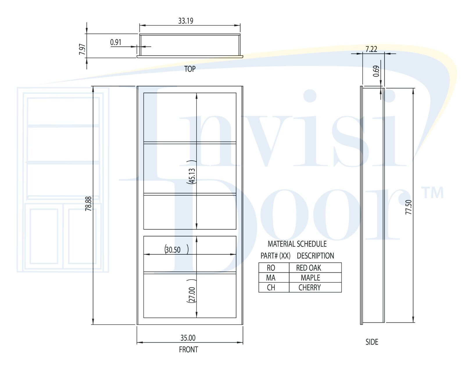 InvisiDoor™ Unfinished Assembled Hidden Door *FREE FREIGHT*