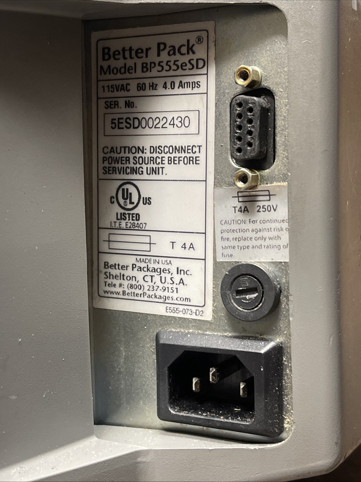 BETTER PACK BP555eSD WATER ACTIVATED DUAL GUM TAPE DISPENSER ELECTRIC POWERED(PL