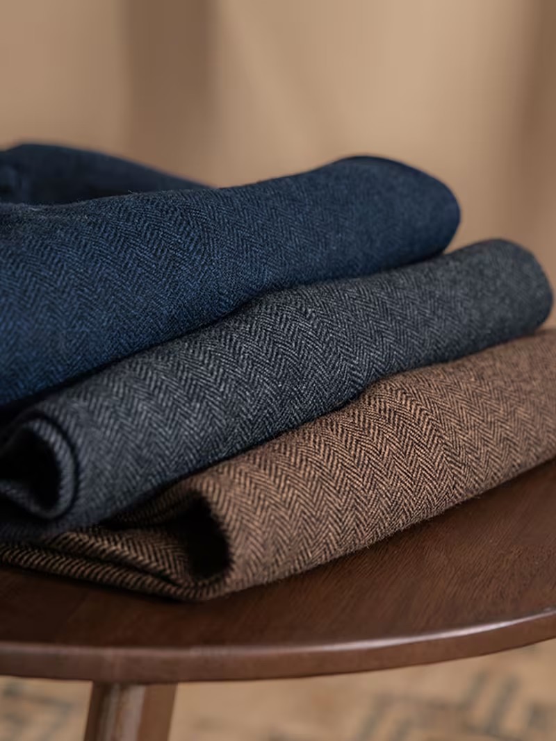 Herringbone Mens Dress Pants Pleated Straight Leg Formal Pants for Work Wedding