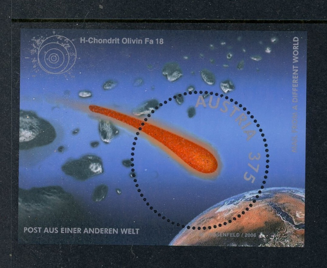 Austria 2006 Meteorite Dust S/S Mail From A Different World MS Unusual MNH Space
