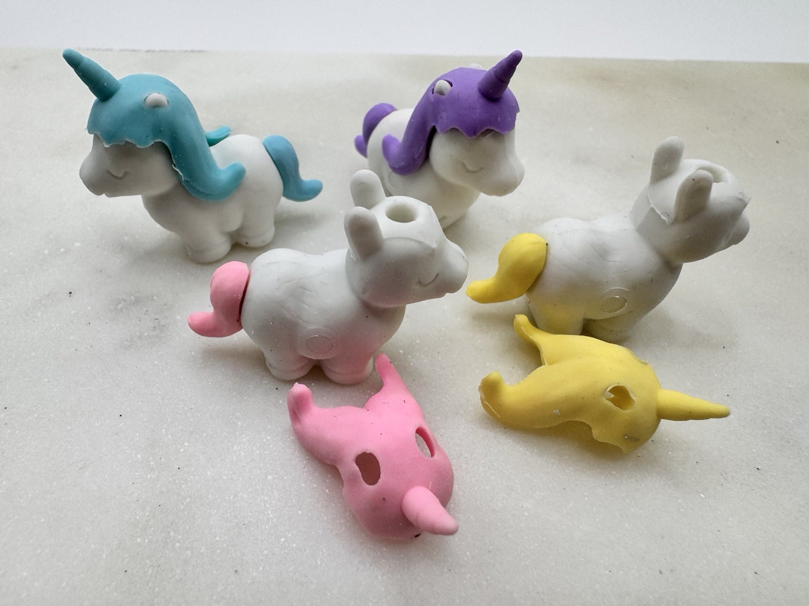 Unicorn Erasers Lot Cute Pastel Unicorn Pencil Erasers Kawaii Kids 11 Pc