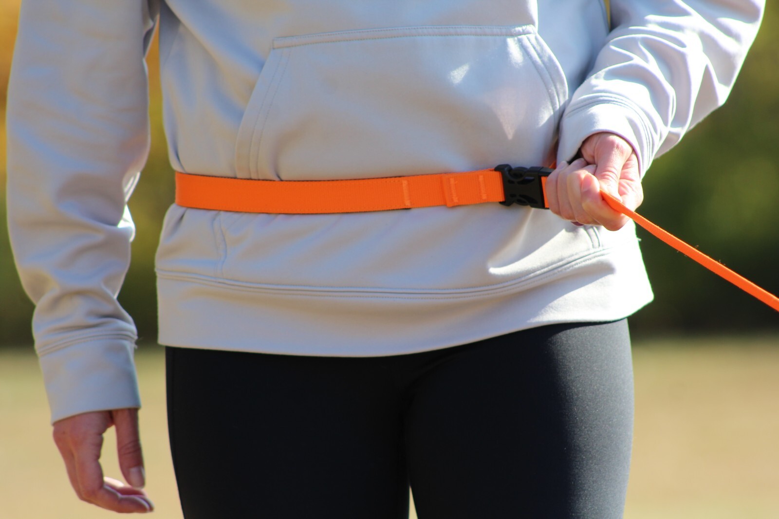 Hands Free Running Walking Dog Leash/Lead Bungee Orange Stretch