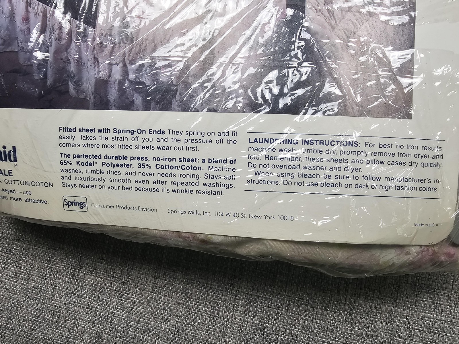 Vintage Bill Blass Springmaid Double Bed Set Floral Windemere No-Iron USA New