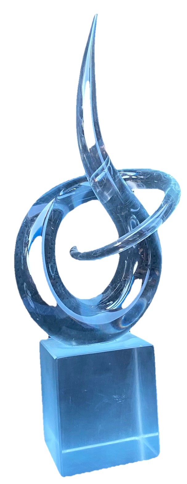 RENATO ANATRA for VETRI MURANO Art Glass Love Knot Spiral Sculpture SIGNED