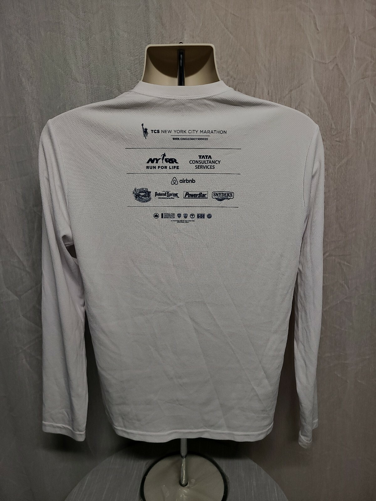 NYRR Dash to the Finish Line 5k Run Adult Medium White Long Sleeve Jersey