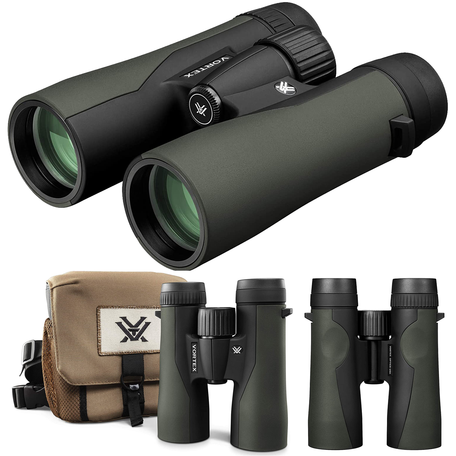 Vortex Optics Crossfire HD 8x42 Green Binocular w/ Free Camo Digital Hat Bundle