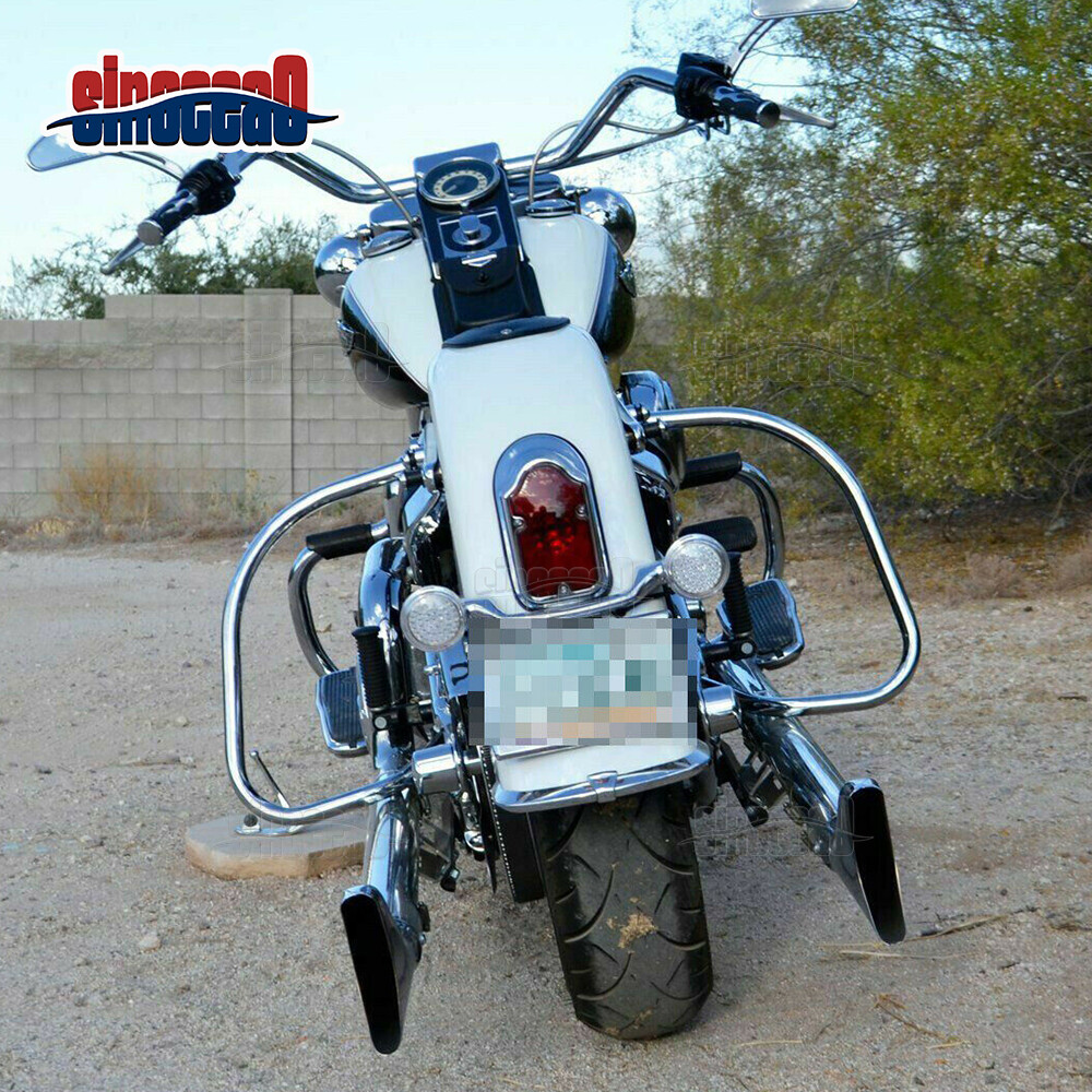 For Harley Softail Deluxe FLSTN Rear Softail Highway Saddlebag Guard Crash Bar