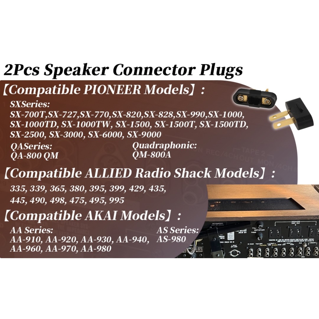 2PCS For Speaker Plug Connectors Pioneer SX525 626 727 828 990 1000 1500 2500