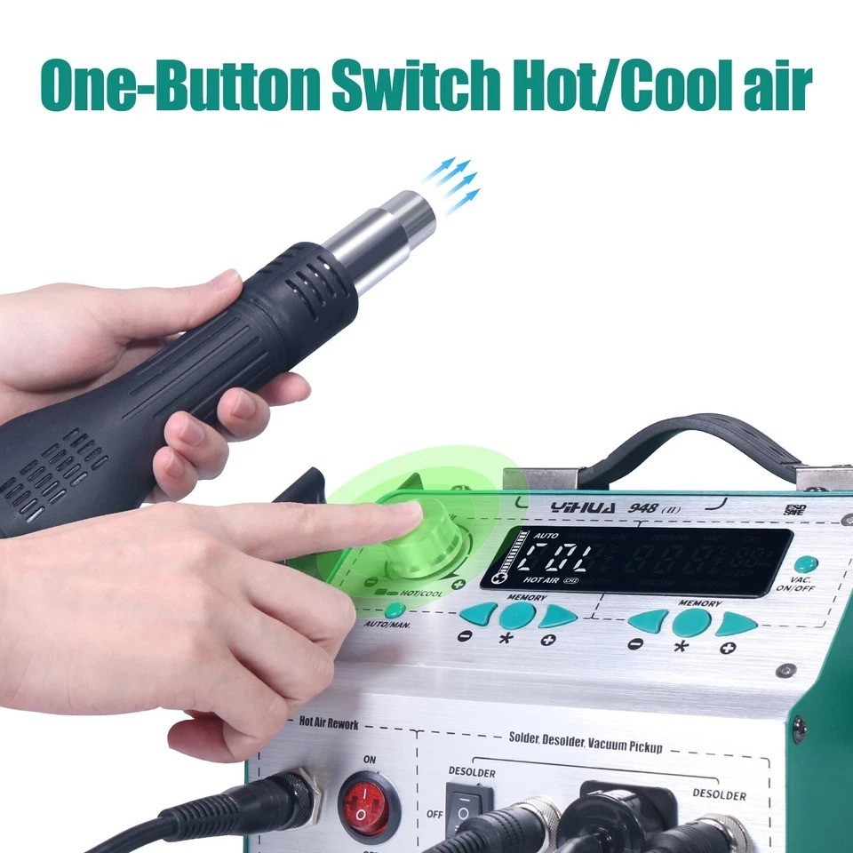 YIHUA 948-II 4-in-1 Digital Desoldering Rework Station Hot Air Soldering Station