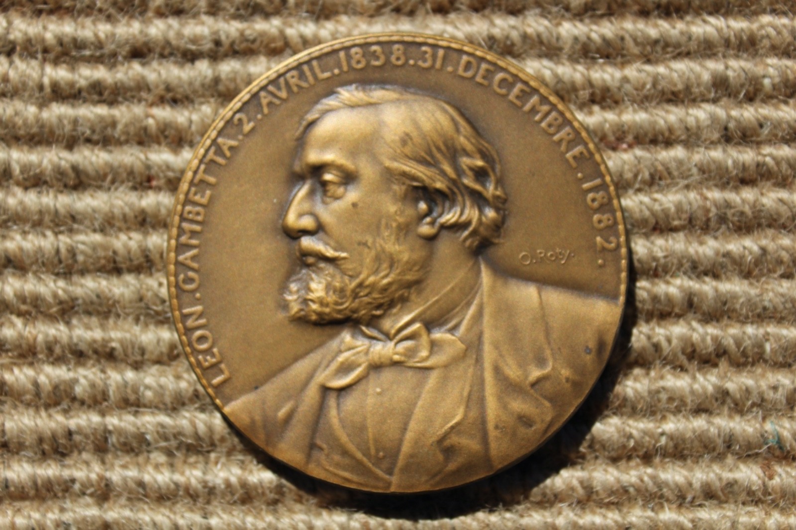 Art Medals Bronze LEON. GAMBETTA O. Roty - Beautiful FINE Condition