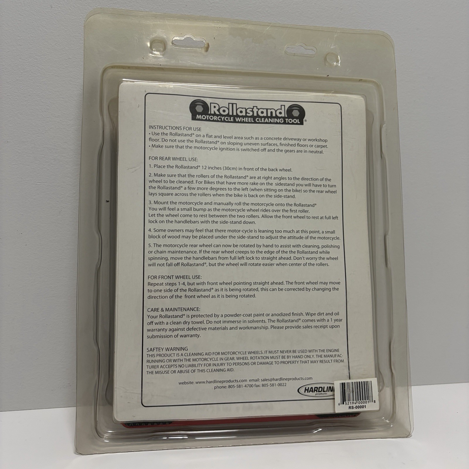 Hardline Rollastand Sportbike Cruisers Red Steel RS-00001 Bike Up To 500lbs NEW