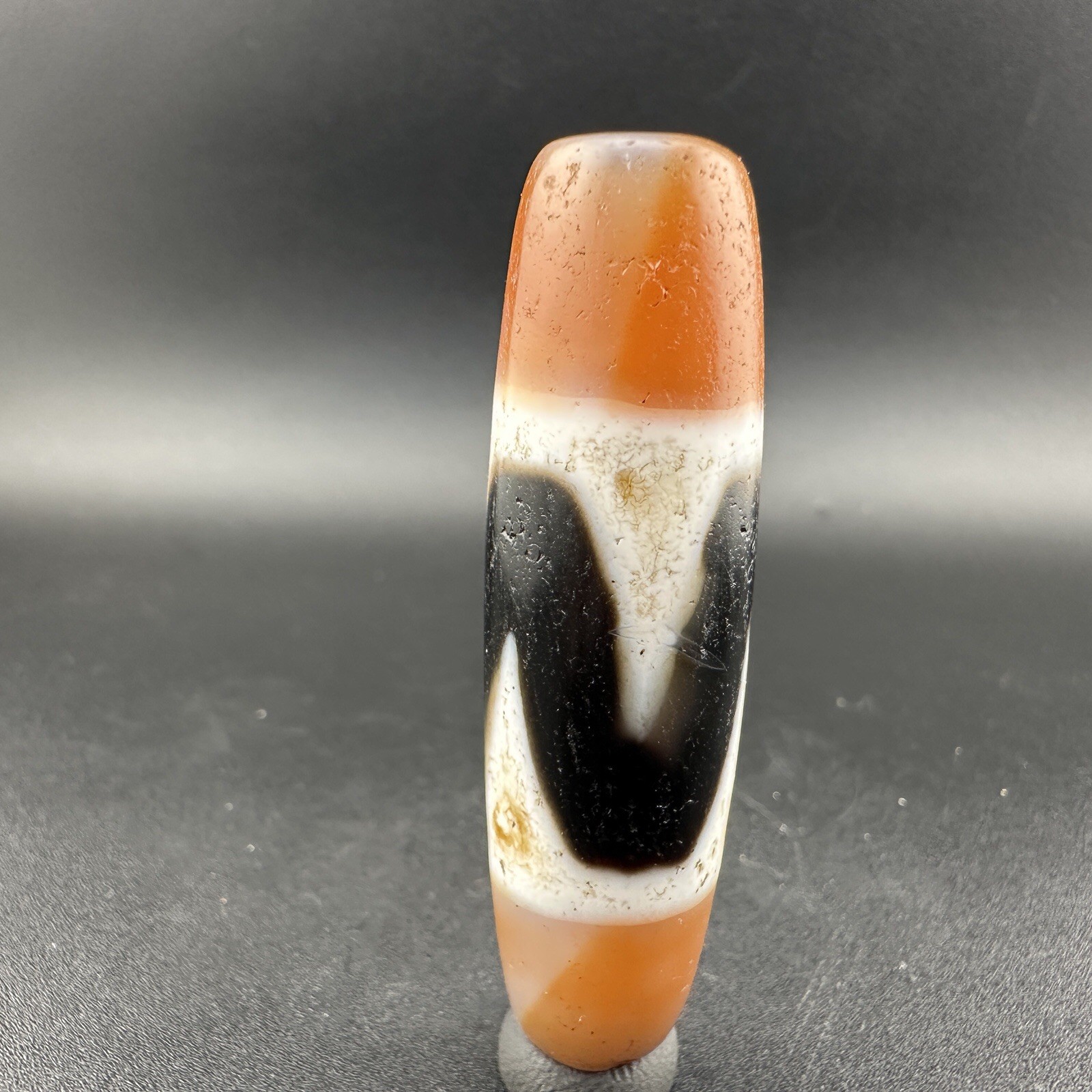 Indo Tibetan Himalayan Agate Dzi Amulet Prayer Pendant Bead Rare