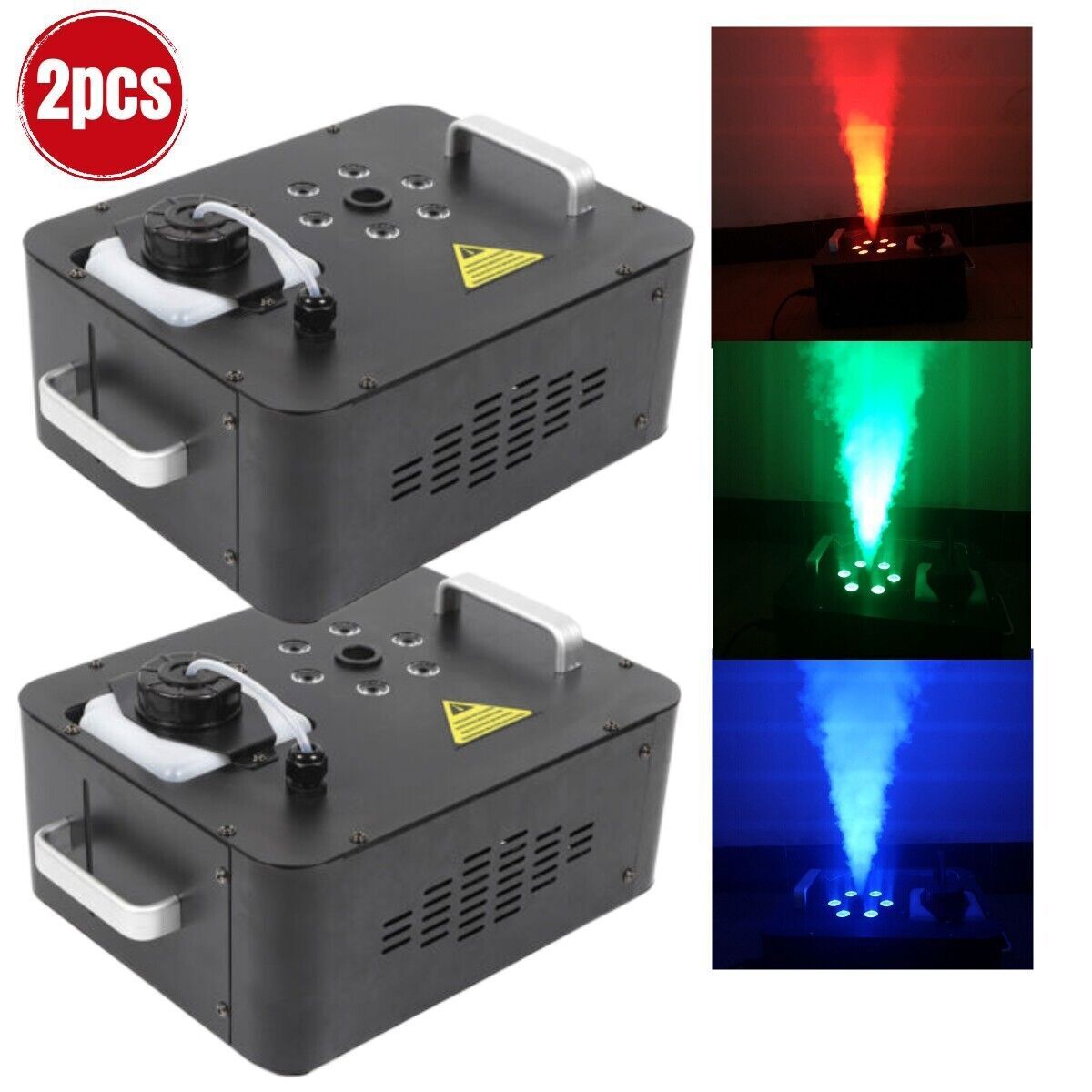2pcs 6LED DJ Geyser Smoke Fog Machine Pyro Stage Vertical Upspray Fogger DMX RGB