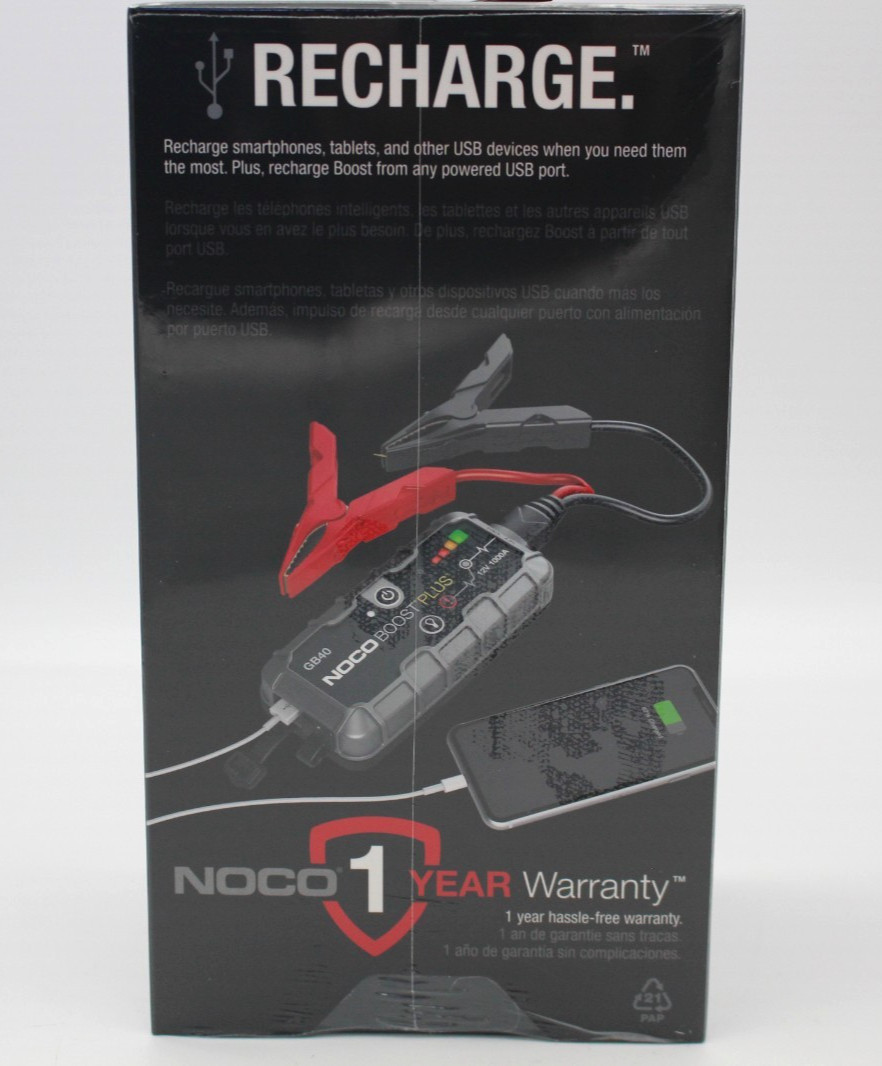 NOCO GB40 Boost Plus 12V 1000A UltraSafe Lithium Jump Starter- Brand New