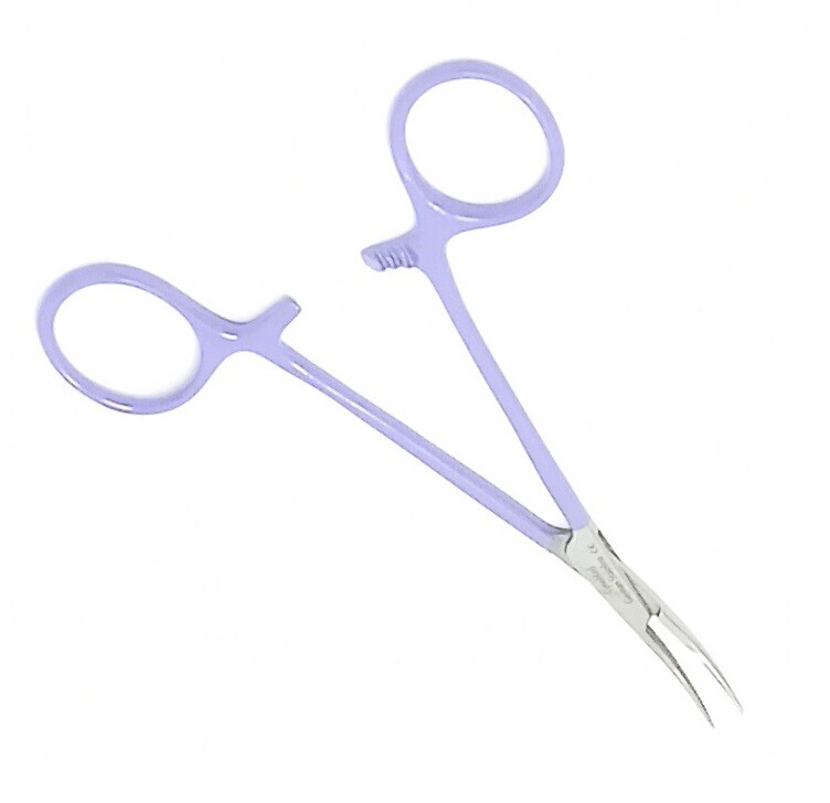 Premium Mosquito Hemostat Forceps 5"Curved "Fine" Locking Handle "Purple" Color