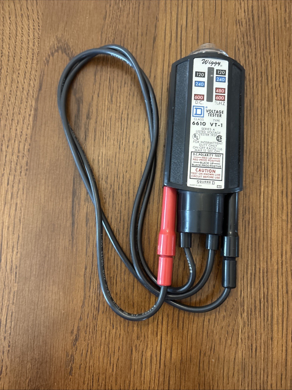 Wiggy Square-D Voltage Tester, Class 6610, Type VT-1, Made in USA Untested *READ