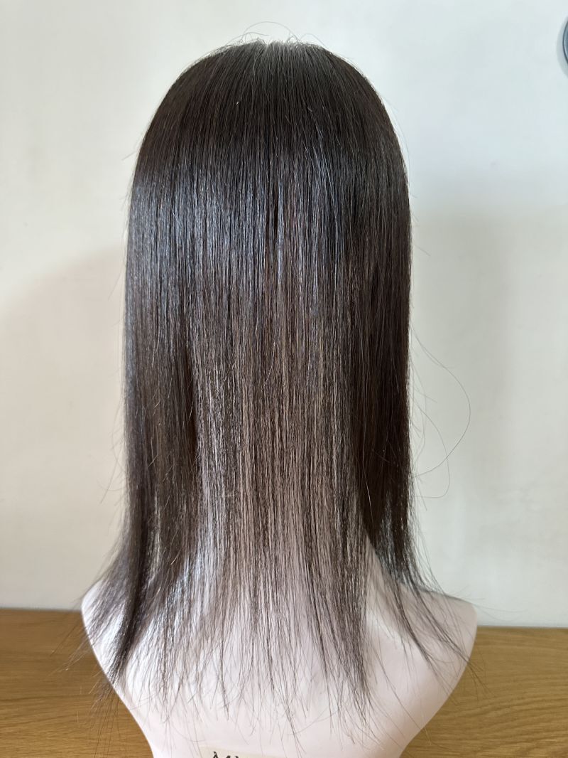 6"X6"Mono Skin with Silk Top Part Area,100%Fine Virgin Human Hair Topper 10"~30"