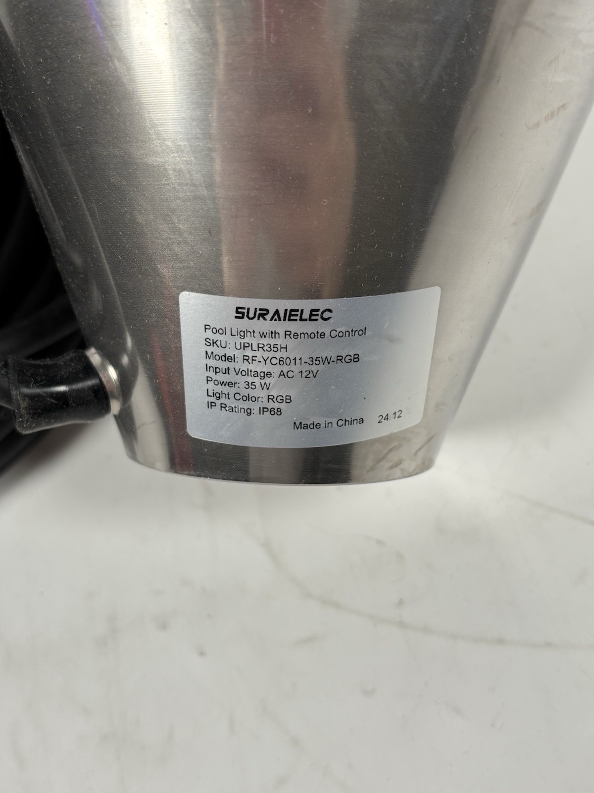 10 Inch LED Multicolor Inground Pool Light – Stainless Steel Housing, 50ft Cord