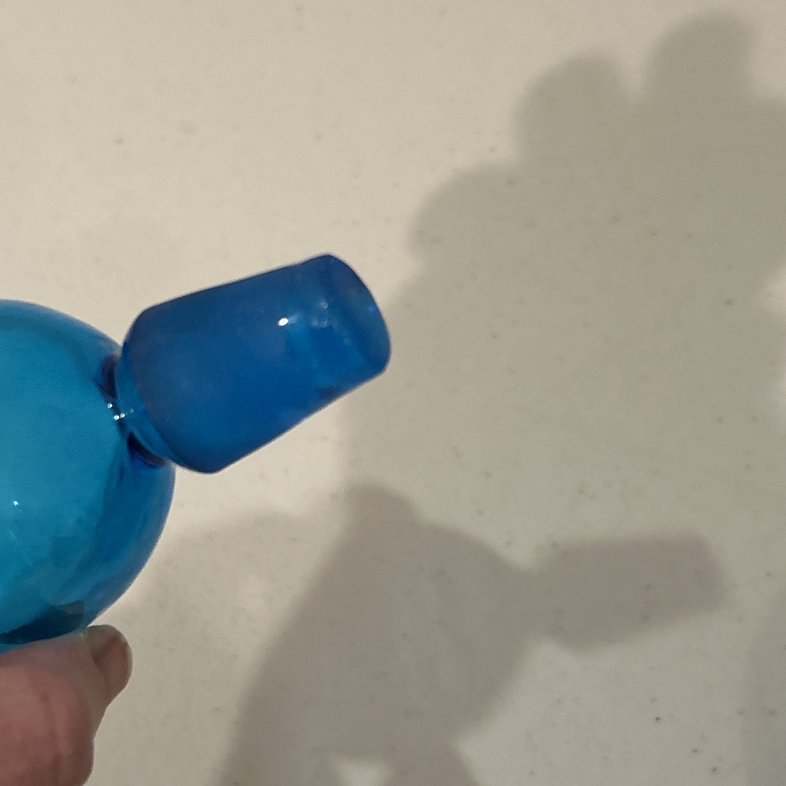 Gorgeous MCM Mid Century BLENKO Decanter 636s BLUE CRACKLE Turquoise Art Glass