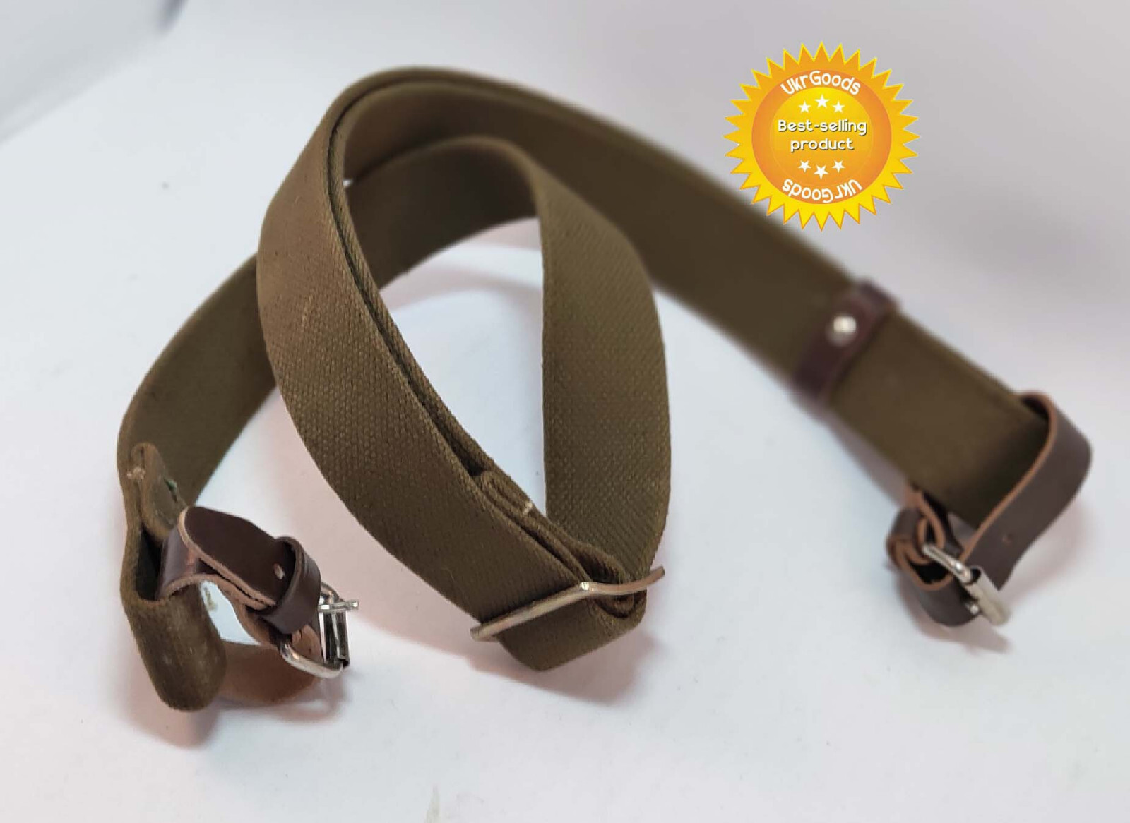 Mosin Nagant Rifle Carry Sling Rare Khaki Canvas Leather Original Soviet USSR