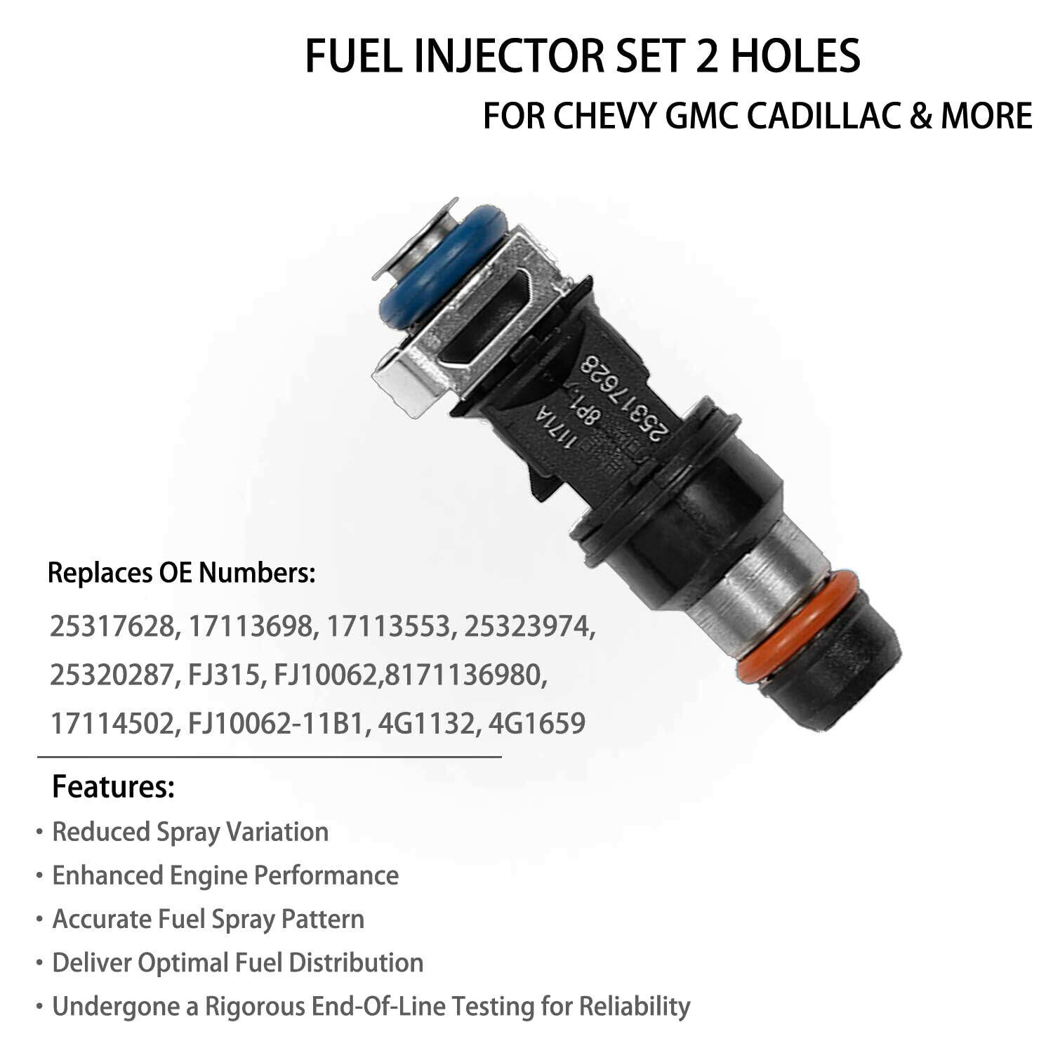 8Pcs Upgrade Fuel Injectors 25317628 For 99-07 Chevy Silverado GMC 4.8/5.3/6.0L