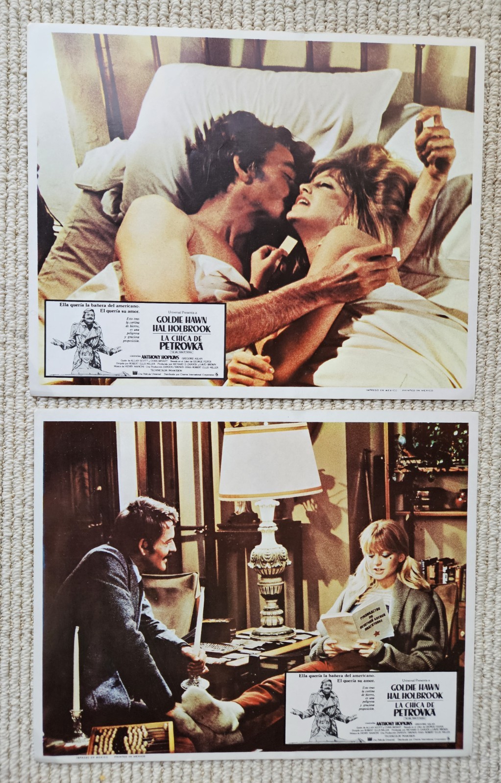 Girl From Petrovka + Midnight Man, 2X original 11x14 lobby sets SPANISH