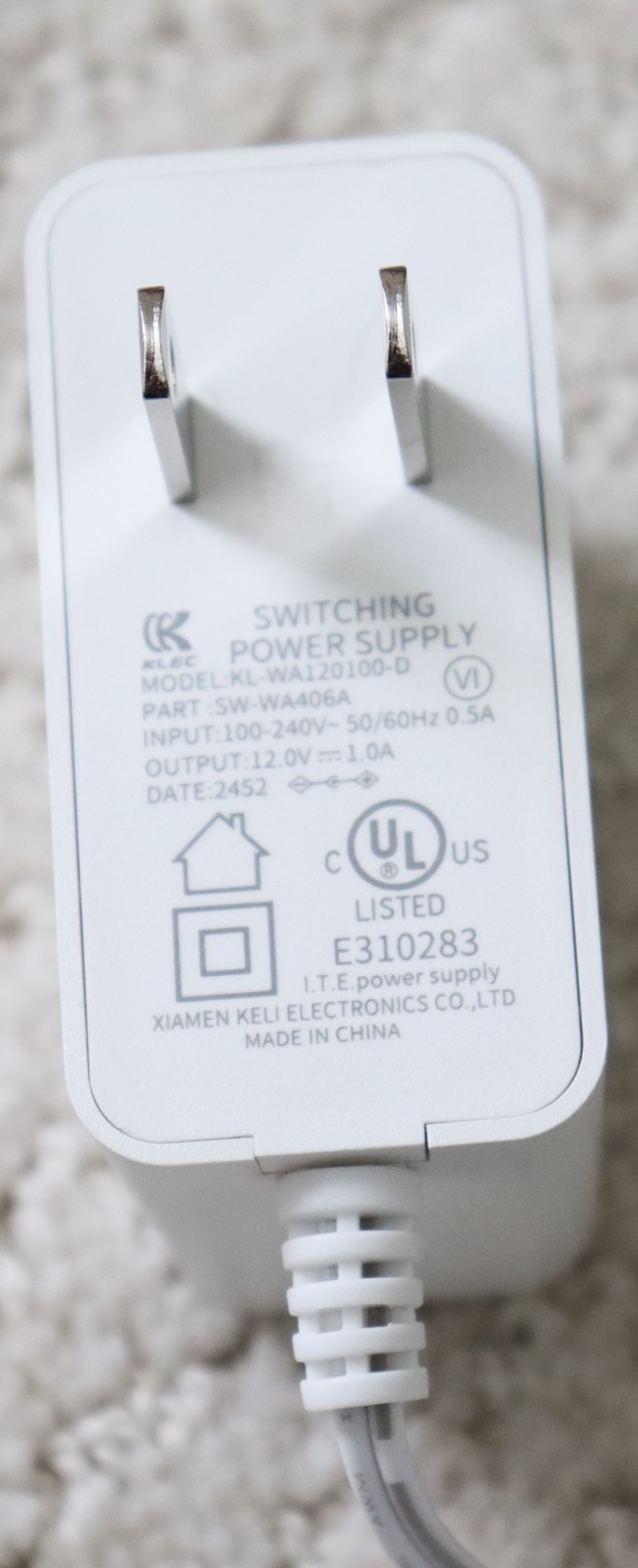 NEW Google GFiber Fiber Jack Power Adaptor 12V 1A KL-WA120100-D