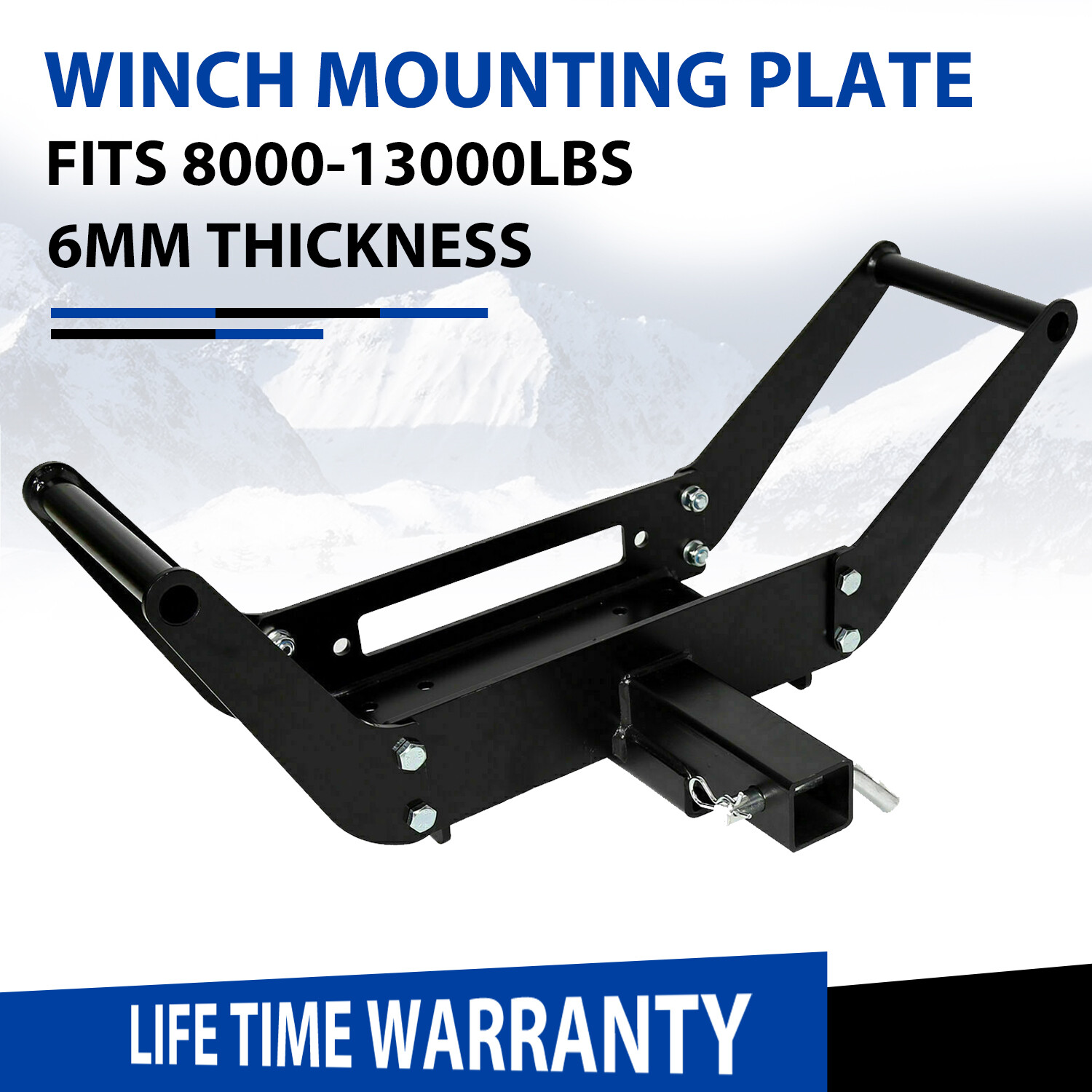 Foldable Winch Mounting Plate Cradle Mount For 2'' Hitch Receiver 4WD SUV Truck