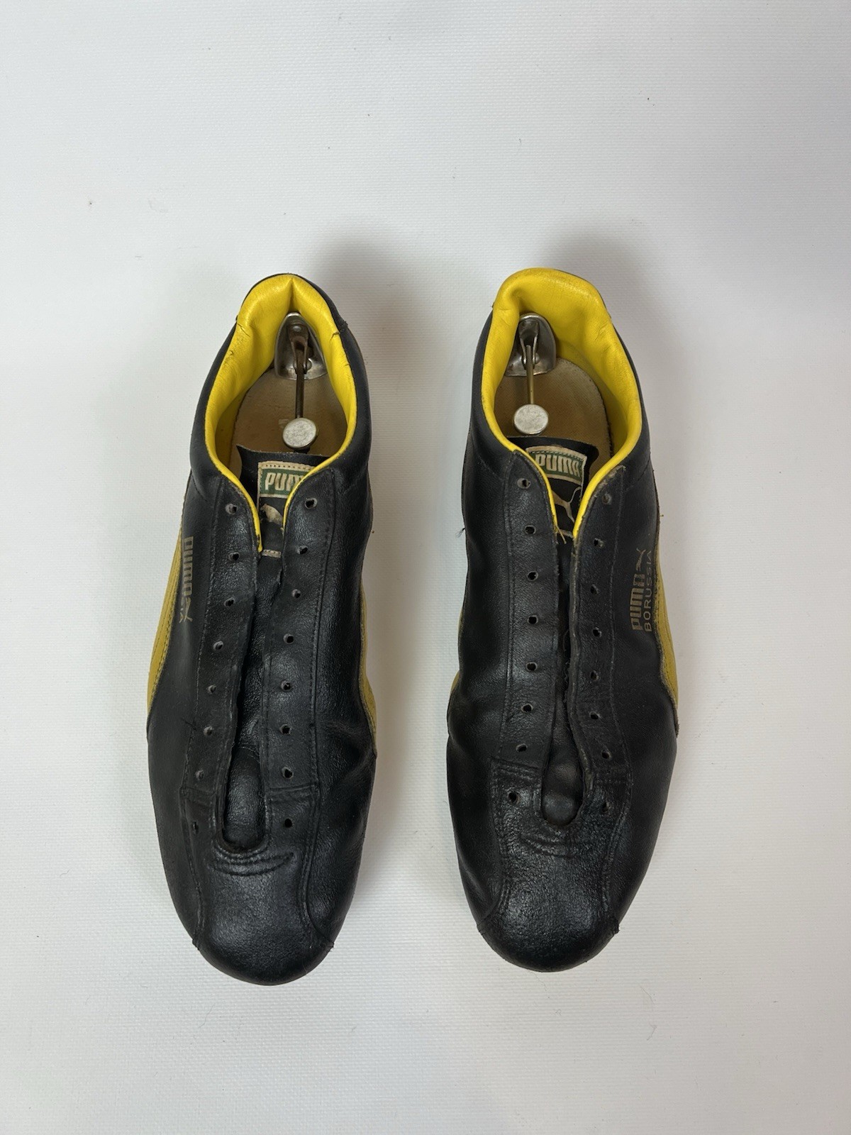 Vintage PUMA BORUSSIA Soccer Futbol Cleats Black Yellow