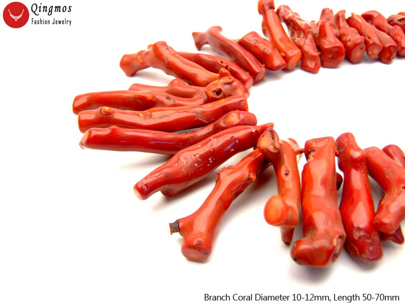 50-70mm Branch Natural Genuine Red Coral for Jewelry Making DIY Strand 15"